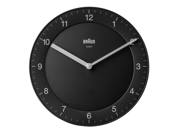 Braun BC 06 B Quarzwanduhr analog schwarz Quartz Sirkel Sort
