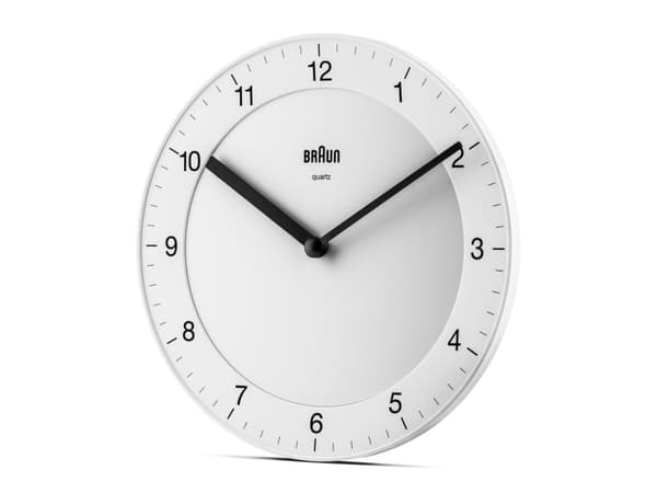 Braun BC06W, Vegg, Kvartsklokke, Rund, Hvit, Voksne, AA