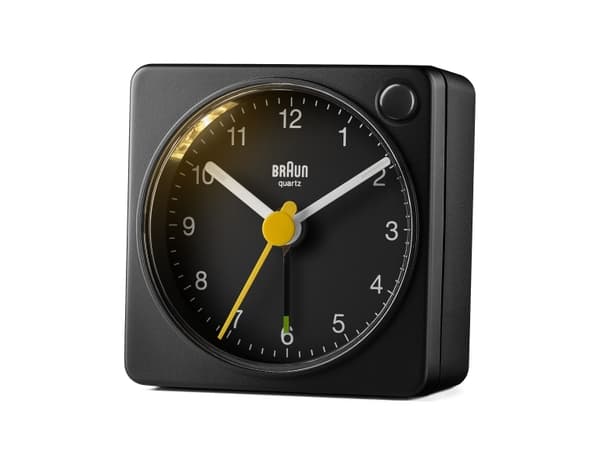 Braun BC02XB, Quartz-väckarklocka, Rektangel, Svart, Analog, Batteri, AA