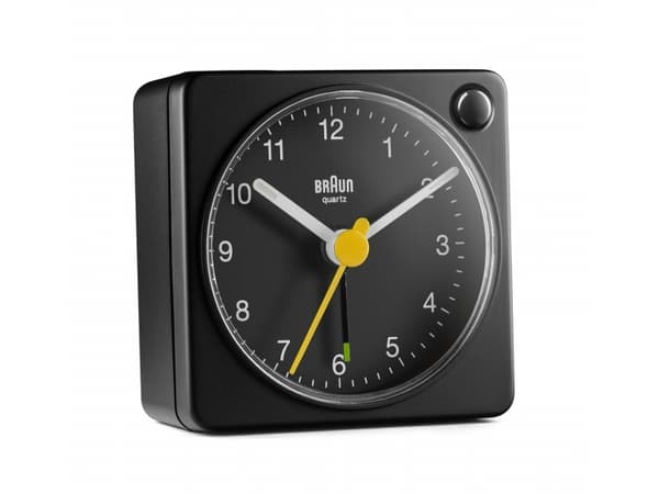 Braun BC02XB, Quartz-väckarklocka, Rektangel, Svart, Analog, Batteri, AA