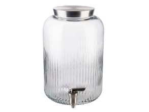 Glasbeholder 7 ltr Ø20xH30.5 cm Glas og rustfri stål taphane,1 stk/pk