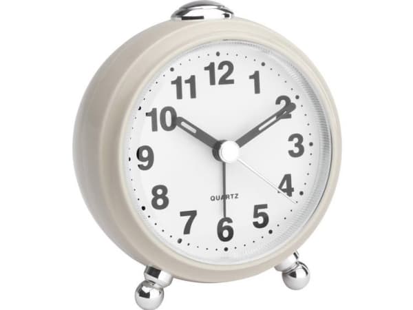 TFA-Dostmann 60.1030.09, Quartz vekkerklokke, Rund, Beige, Plast, Analog, Batteri