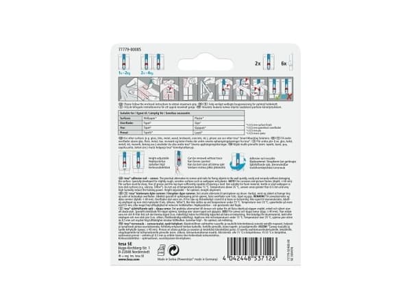 TESA 77779, Sisätila, Välinekoukku, Sininen, Valkoinen, Liimateippi, 2 kg, Kipsi