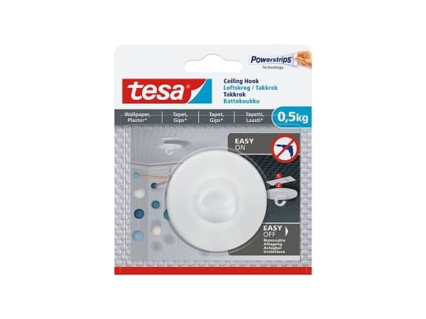 TESA 77781, Sisätila, Välinekoukku, Valkoinen, Muovi, Liimateippi, 0,5 kg