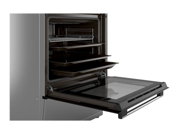 Bosch Serie | 4 HKN31A050U - Komfyr - frittstående - bredde: 60 cm - dybde: 60 cm - høyde: 90 cm - med selvrens - stål