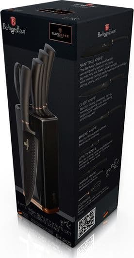 Berlinger Haus 7-delt kniver på stativ Black Rose Collection BH/2422 universal