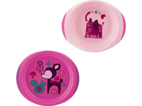 Chicco 2 tallerkener rosa