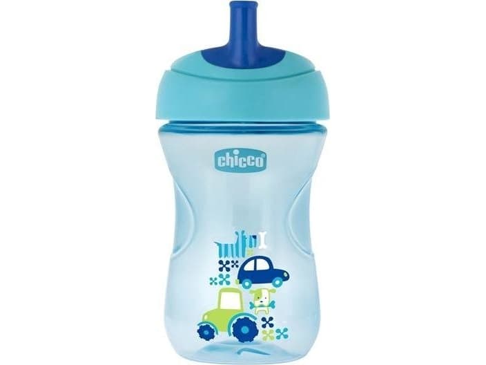 Chicco Non-spill kopp + sugrör 266ml blå