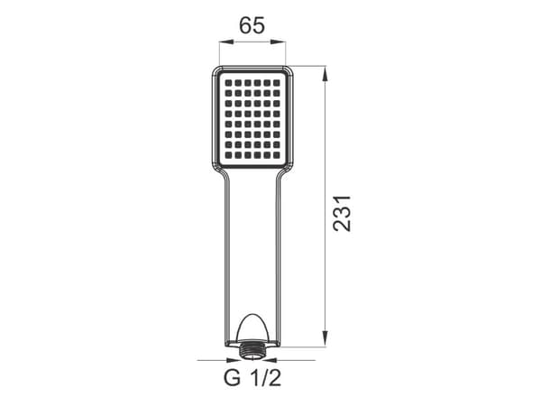 Ferro Quadro 1-funktions duschhandtag krom (S110)