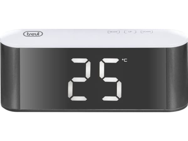 Trevi EC 883 BL, Digital vekkerklokke, Rektangel, Sort, Hvit, 12/24h, F, °C, LED