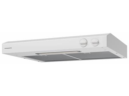 EXHAUSTO Emhætte Classic, standard ESL141WMR, hvid med mekanisk metalspjæld, manuelt boost, LED og potentialfrit relæ.