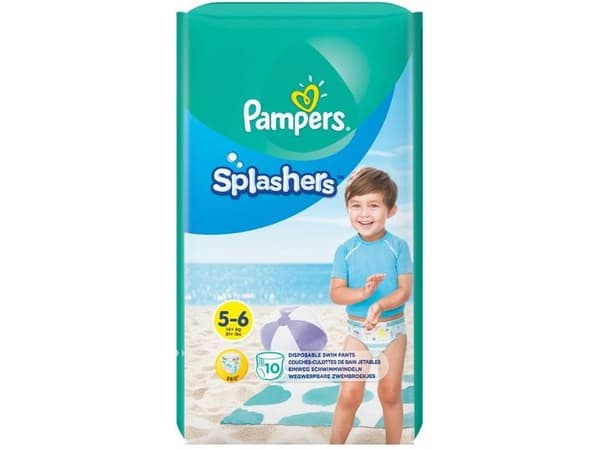 Pampers Splashers, Size 5-6, 10 disposable swim diapers, reliable protection in the water