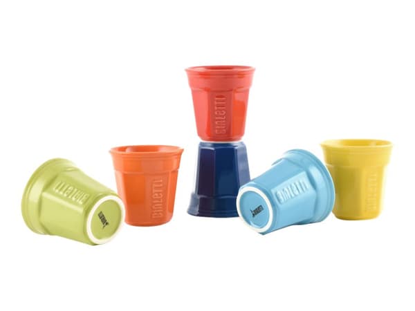 Bialetti - Kopp - åttekantet - multifarge (en pakke 6)