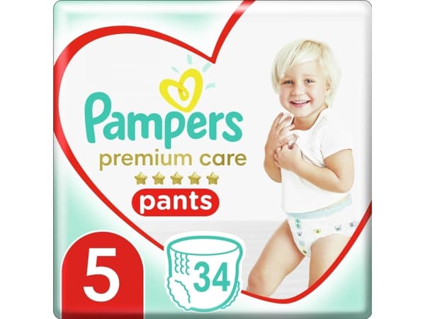 Pampers Bleier Bukser Premium Care 5, 12-17 kg, 34 stk.