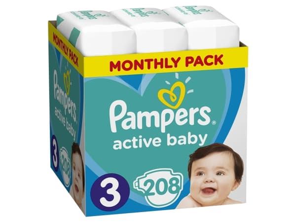 Pampers ABD Månedskasse S3 208 stk.