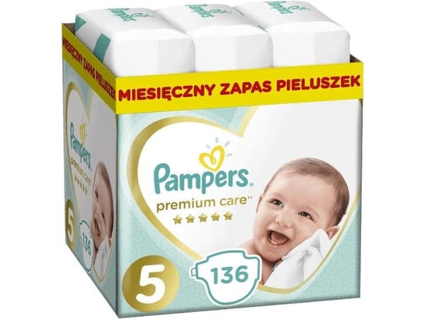 Pampers Premium Care 5 bleier, 11-16 kg, 136 stk.
