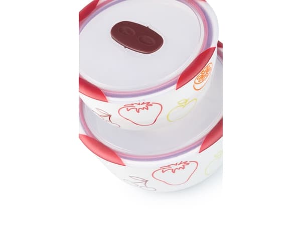 OURSSON BS4781RC/DC, Skåluppsättning, Rund, Keramiska, Cherry (fruit), Vit, 3 l, Personal
