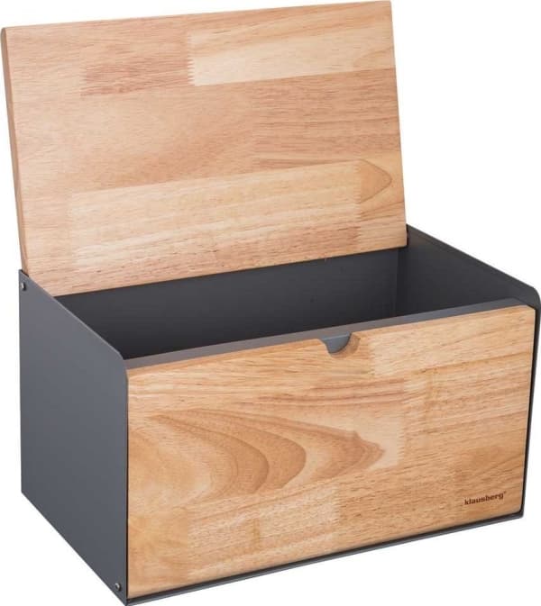 Klausberg wooden and steel bread box (KB-7395)