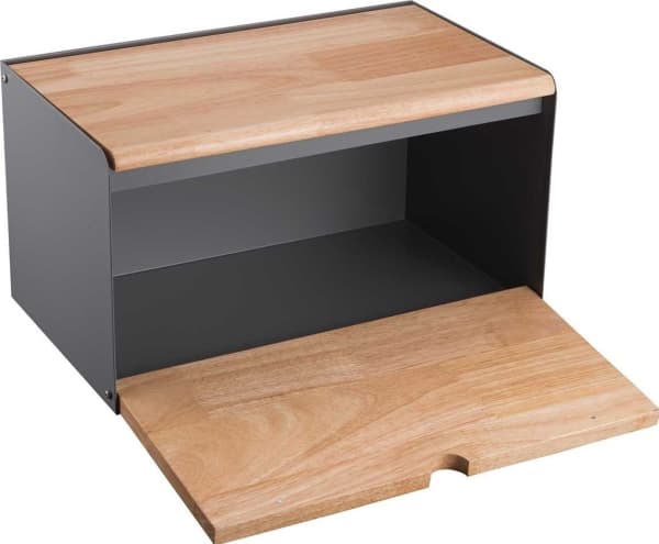 Klausberg wooden and steel bread box (KB-7395)