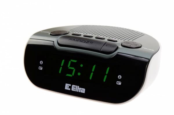 Eltra ZEBU 06PLL klokkeradio, grå og hvit
