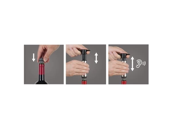 Vacu Vin Wine Saver, Svart, Rustfritt stål, Plastikk, Rustfritt stål, Svart, Svart, Plastikk, 70 mm