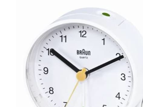 Braun BNC001 - Väckarklocka - rund - kvarts - skrivbord - vit