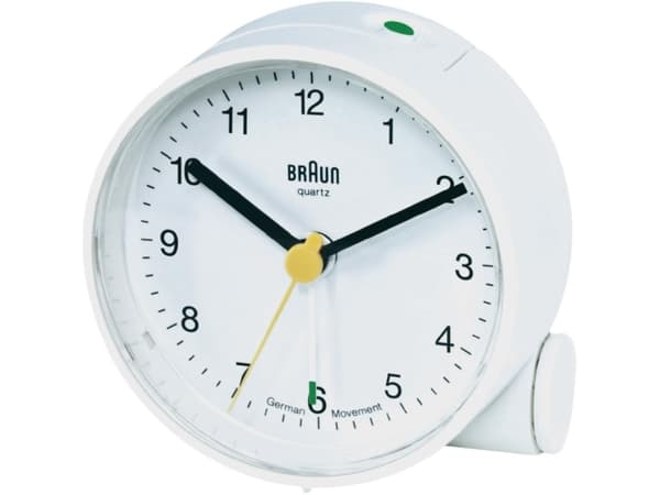 Braun BNC001 - Väckarklocka - rund - kvarts - skrivbord - vit