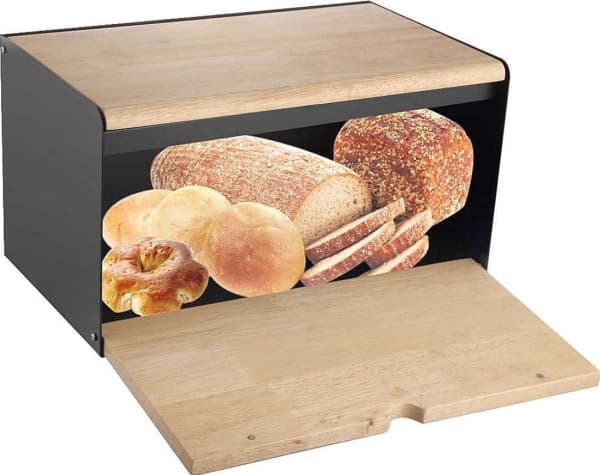 Klausberg brødboks laget av tre og stål (KB-7386)