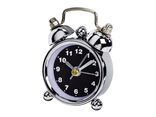 Hama 00186394, Mekanisk väckarklocka, Svart, Silver, Krom, Analog, Batteri, LR1130