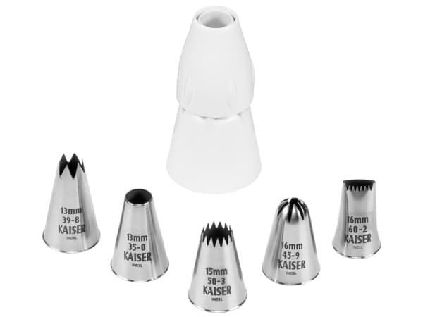 Kaiser Kaiser Profi Spritzbeutel-Set 7-teilig Perfect, Rostfritt stål, Vit, 7 styck
