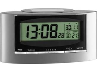 TFA-Dostmann 98.1071, Digitaalinen herätyskello, Musta, Hopea, 12/24t, 0 - 50 °C, F, °C, LCD