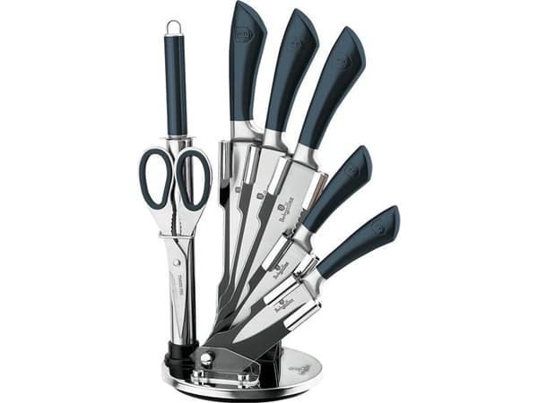Berlinger Haus 8-delt kniver på stativ Metallic Line Aquamarine Edition BH/2415