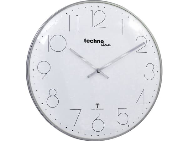 Techno Line WT 8235 chrom-optik Radio Vægur 350 mm x 25 mm Krom