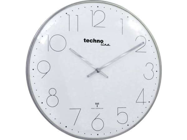 Techno Line WT 8235 chrom-optik Radio Vægur 350 mm x 25 mm Krom