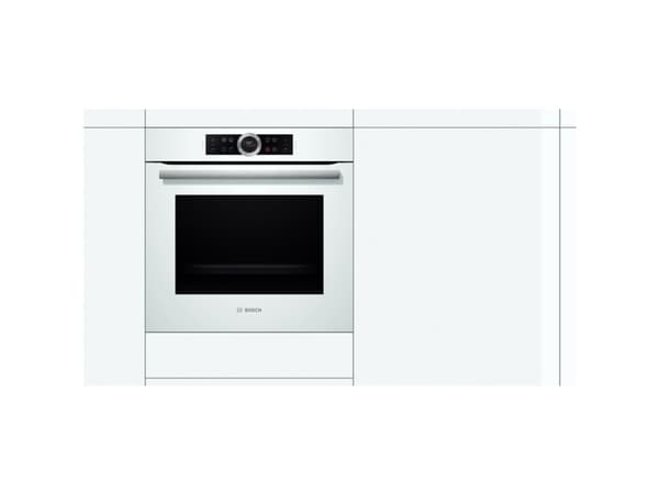 Bosch Serie | 8 HBG634BW1 - Ovn - innebygd - fordypning - bredde: 56 cm - dybde: 55 cm - høyde: 58.5 cm - med selvrens - Klasse A+ - hvit