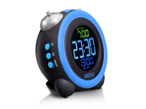 GOTIE GBE-300N, Digital vekkerklokke, Sort, Blå, Metall, Plast, LCD, Batteri, 3XAAA