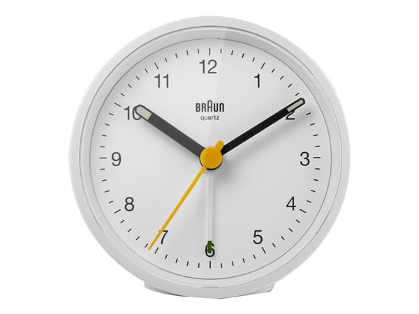 Braun Reflex BC12 - Väckarklocka - rund - kvarts - skrivbord - vit