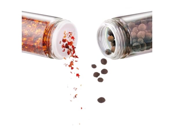 Lamart LT7017, Kryddställ, Transparent, Vit, Glas, Plast, Rostfritt stål, 0,68 l, Svängbart lock, 4 cm