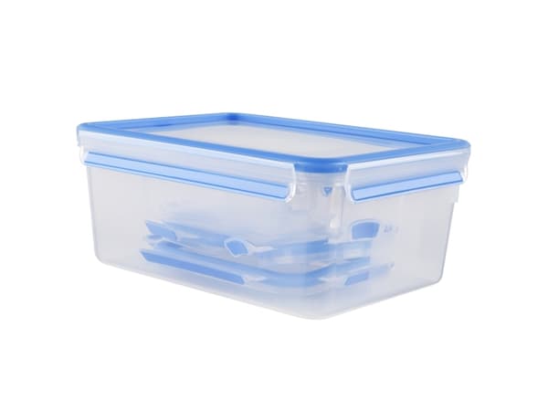 EMSA CLIP & CLOSE 508568, Ställ, Rektangulär, 3,7 l, Blå, Transparent, Polypropylen (PP), Termoplastisk elastomer (TPE), 0 - 100 ° C