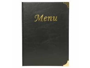 Menu Kortholder A4 Securit Basic viser 4 A4 sider PVC omslag. Sort,10 stk/krt