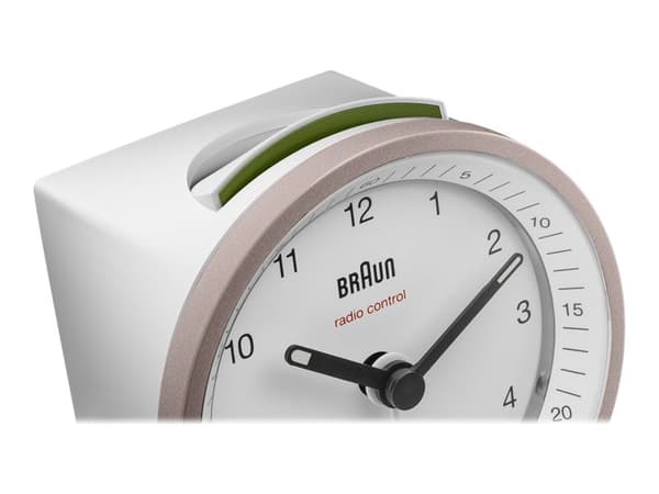 Braun BC07 Quartz vekkerklokke Rosa, Hvit