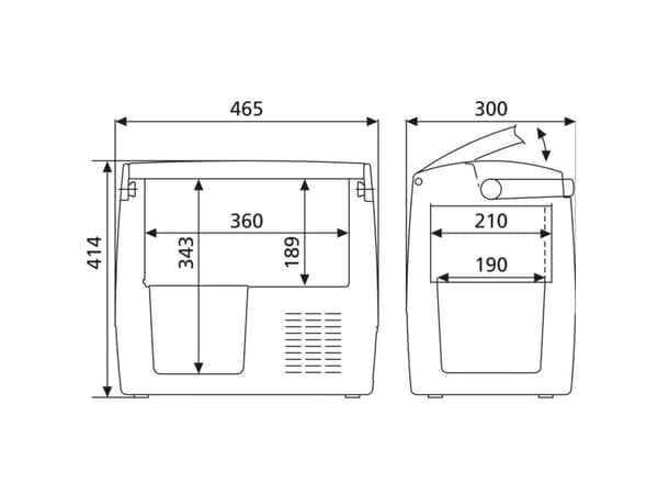 Dometic CoolFreeze CDF 18 - Konvertibel kyl/frys - bärbar - bredd: 46.5 cm - djup: 30 cm - höjd: 41.4 cm - 18 liter - grå