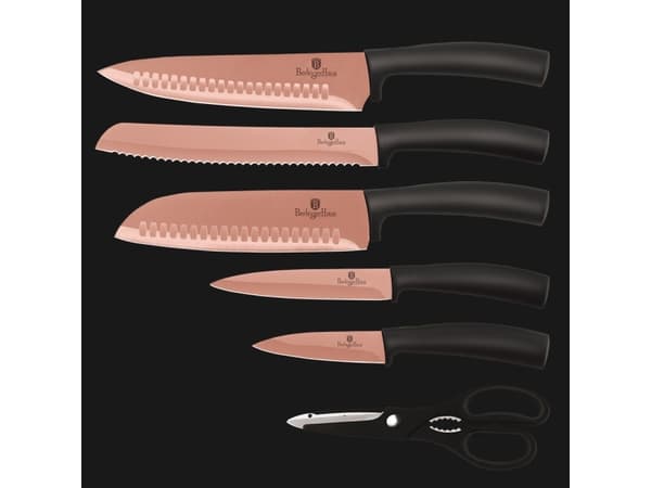 Berlinger Haus BH/2401, Veitsisetti, Ruostumaton teräs, Ruostumaton teräs, Ruostumaton teräs, Musta, Ergonominen, Lipsumisen estävä kädensija, Pehmeä