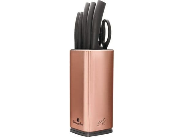 Berlinger Haus BH/2401, Veitsisetti, Ruostumaton teräs, Ruostumaton teräs, Ruostumaton teräs, Musta, Ergonominen, Lipsumisen estävä kädensija, Pehmeä