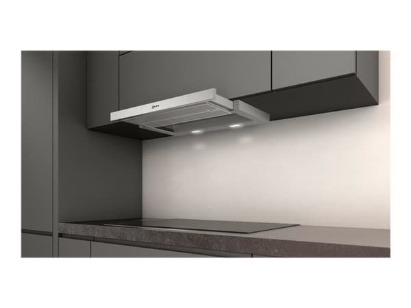Neff N 50 D46ED52X1 - Kåpa - teleskopisk - Fördjupning - bredd: 52.4 cm - djup: 29 cm - utsug och återcirkulering (-) - silver-metallic Rostfritt stål