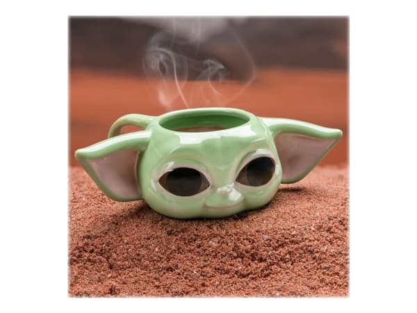 Paladone Star Wars The Mandalorian - Mugge - Størrelse 21 x 10 cm - Høyde 8 cm - 350 ml - 3D The Child (Baby Yoda)