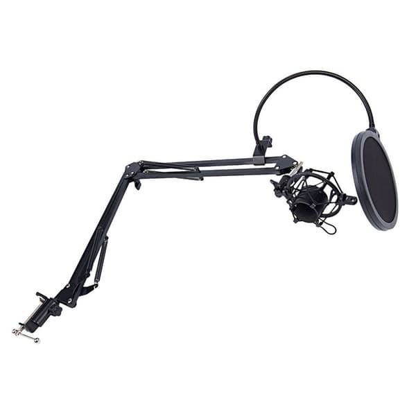 Bordsstativ för mikrofon med popfilter
