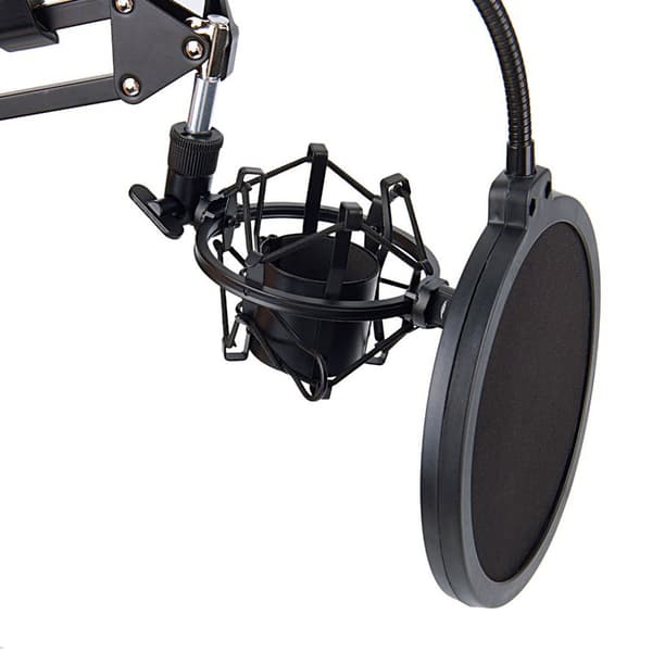 Bordsstativ för mikrofon med popfilter