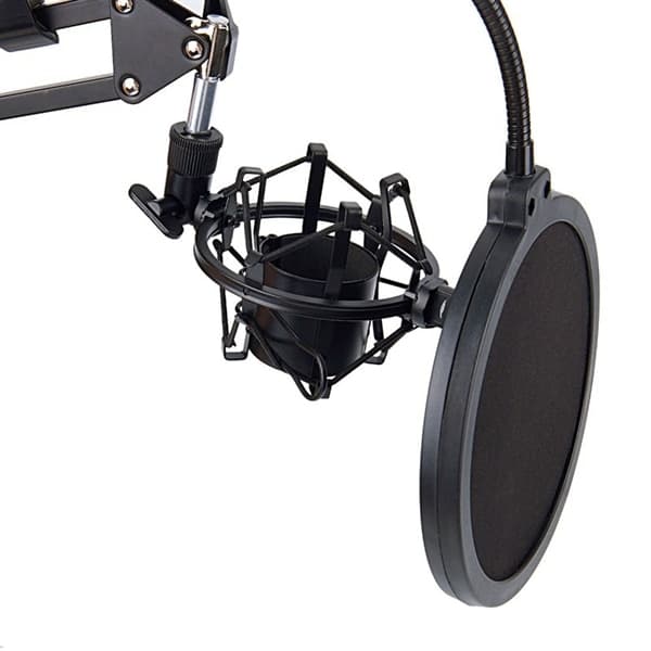 Bordsstativ för mikrofon med popfilter