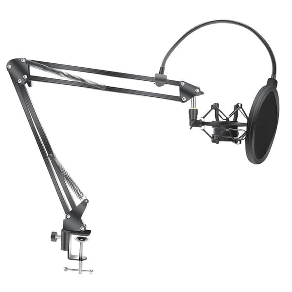Bordsstativ för mikrofon med popfilter